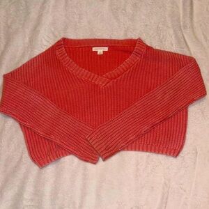 Aeropostale Knit Hot Pink Cropped Oversized Sweater